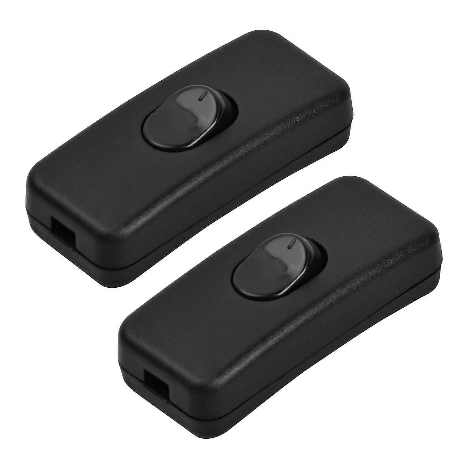 2 Pieces 2A Single Pole Switch, 250V Line Cord Switch Lamp Switch Toggle Switch (Black)