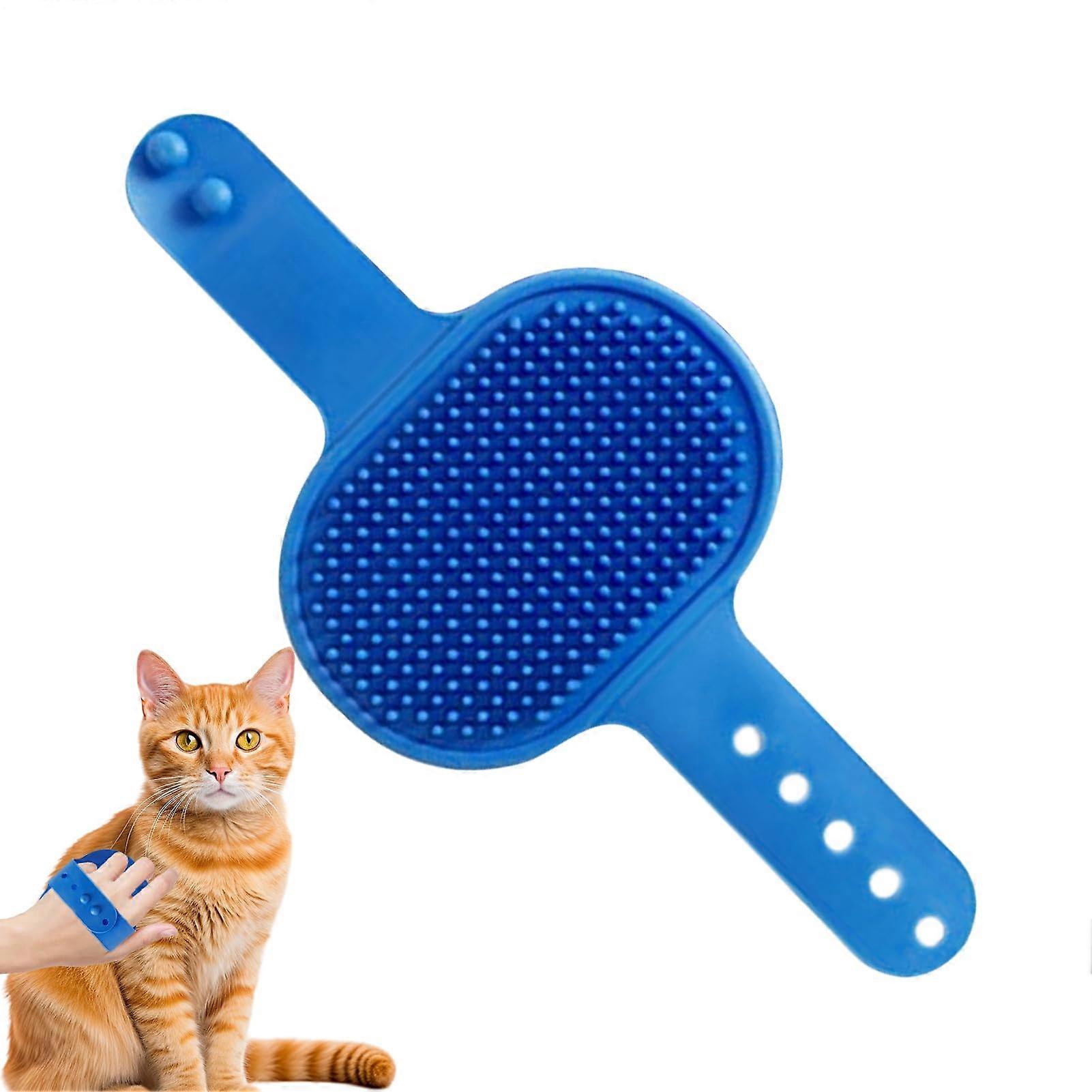 Cat Grooming Brush – Adjustable Soft Silicone Brush for Kittens, Massage Tool, Dry & Wet Use, Blue, All Sizes