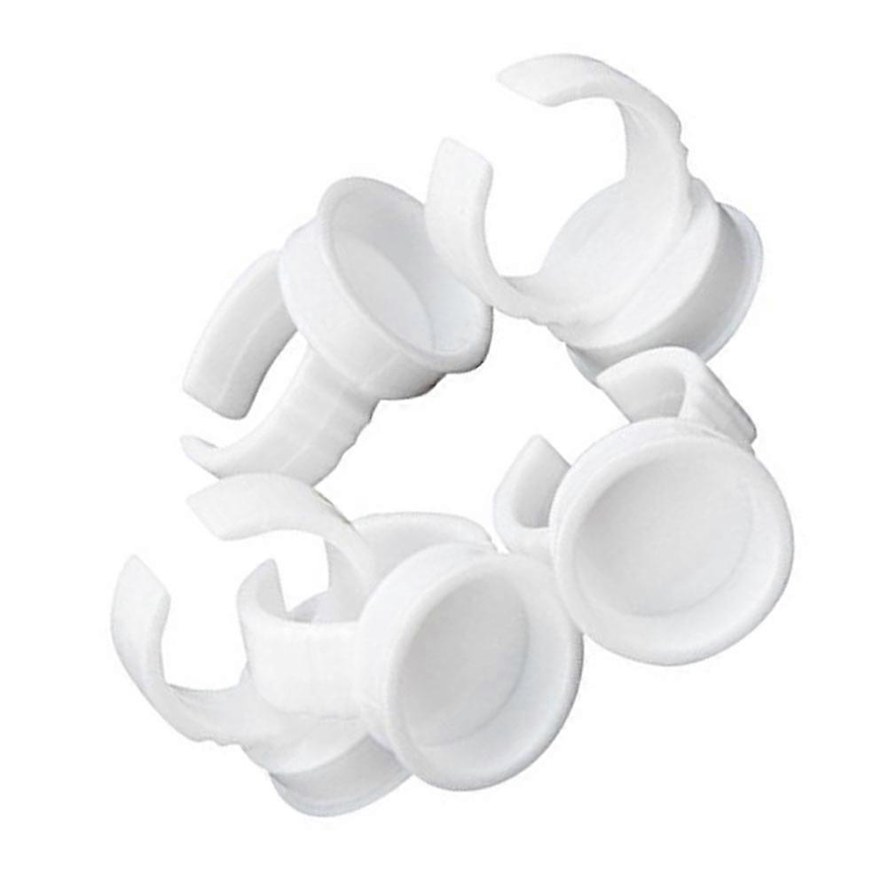 Lash Glue Holder Rings Eyelash Extensions Kit Holds Glue 100Pcs White