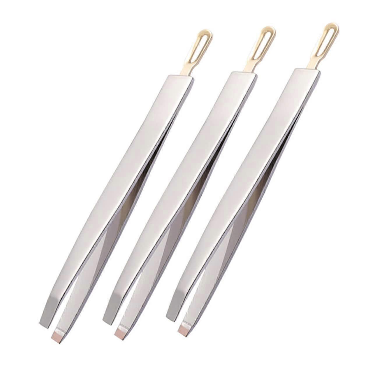 Eyebrow Tweezers 3-Piece Ergonomic Set For Precise Eyebrow Shaping And Acne Cleansing, Unisex Beauty Tool