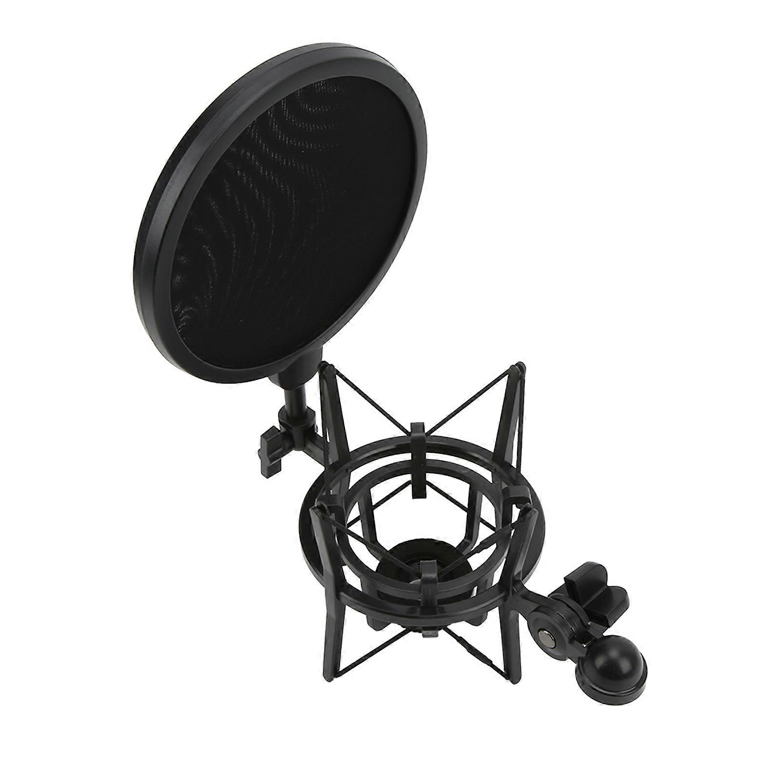 Shock Mount Mic Holder with Filter Anti Vibration Microphone Stand Shockmount for Recording