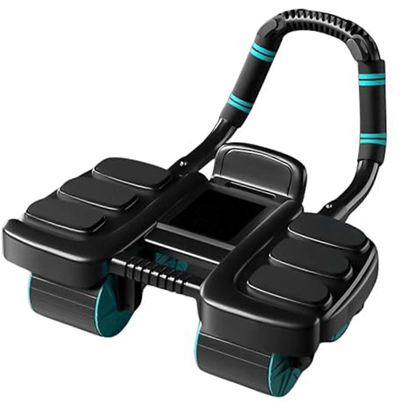 Abdominal Trainer, 4Wheel Roller with Elbow Support and Phone Holder