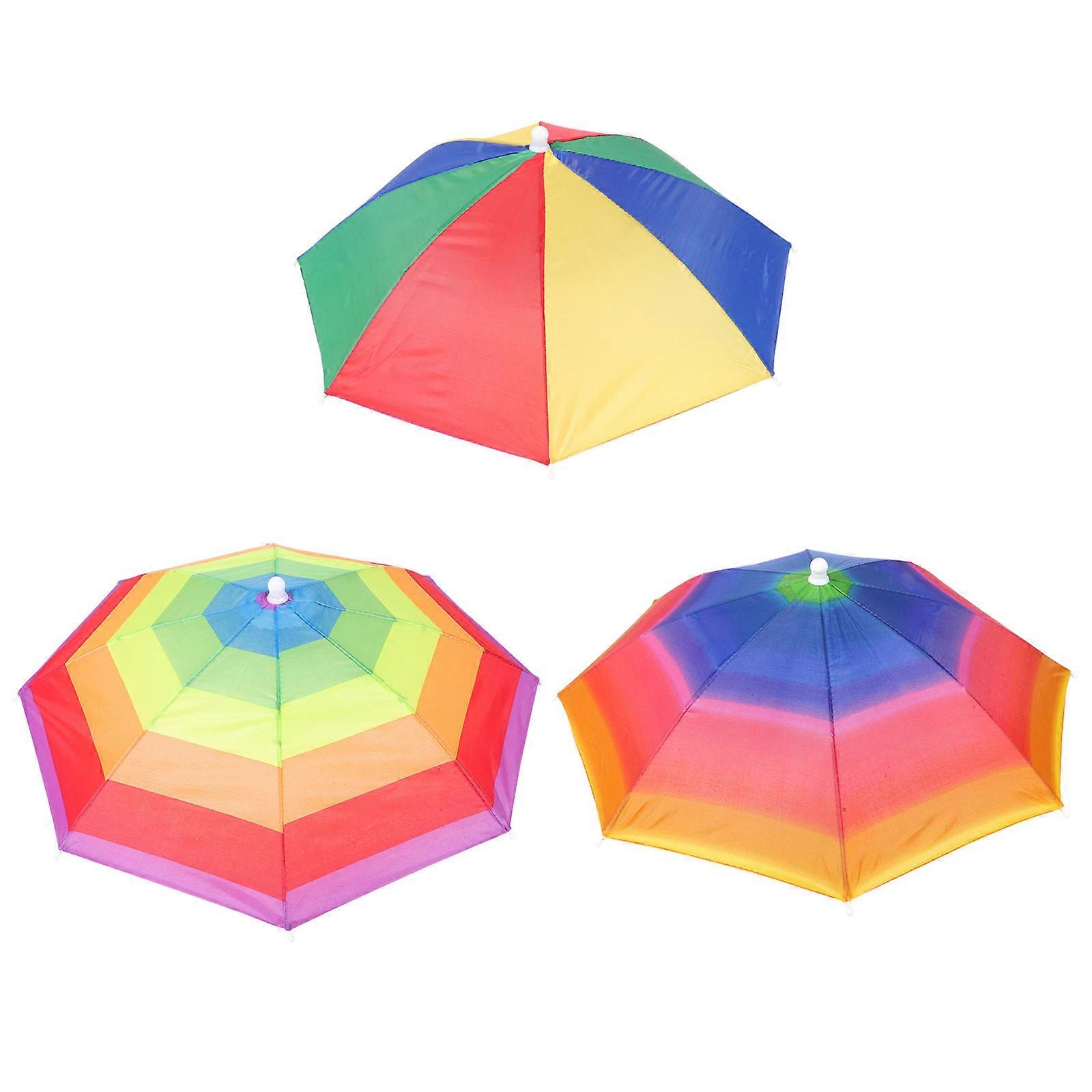 Umbrella Hats Hands Protection Sun Protection Assorted Color 52.00X52.00X32.00CM 3Pack