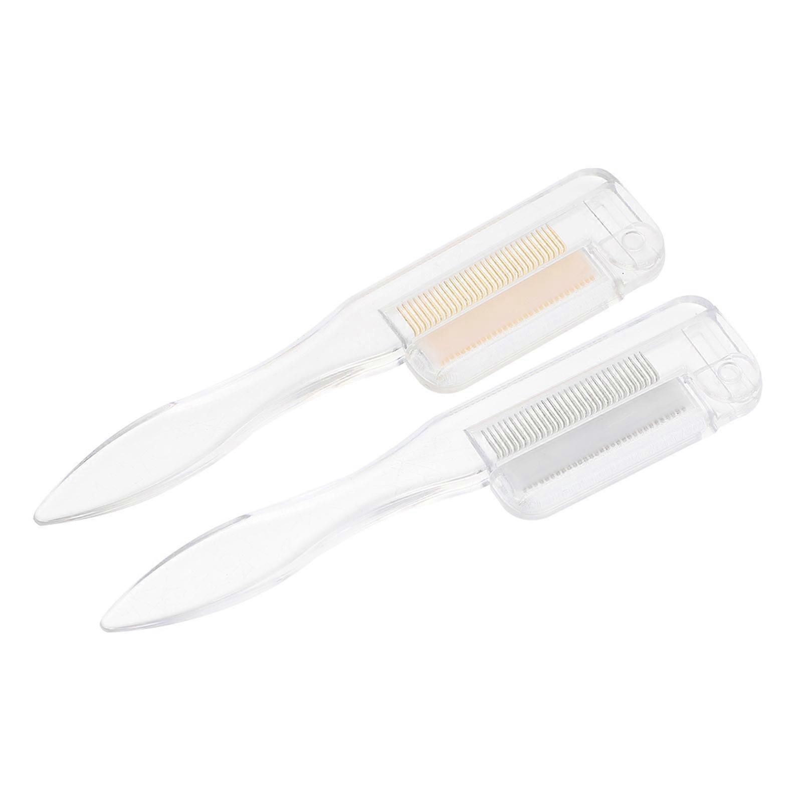 Foldable Eyelash Comb Eyebrow Combs Outdoor Use Stainless Steel Eyebrow Shaping 2Set