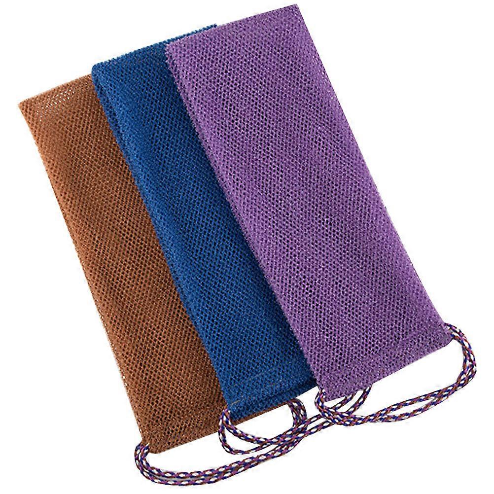 3pcs Portable Exfoliating Bath Scrubbers for Shower & Travel – Deep Skin Cleansing, Durable Texture, Back Towel for Bathing & Pore Care