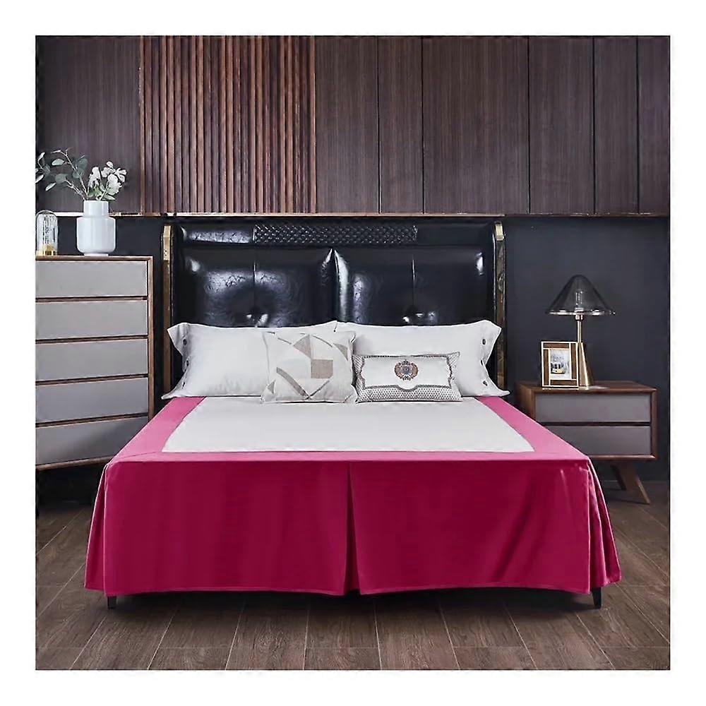 Plaincolored bed skirt with open corners, brushed, for home, hotel (CQ005–17, Queensize)
