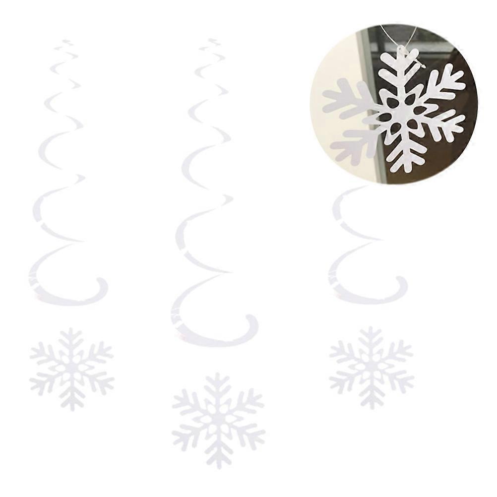 Holiday Decorations Snowflake Party Hanging Decoration White PVC 6Set