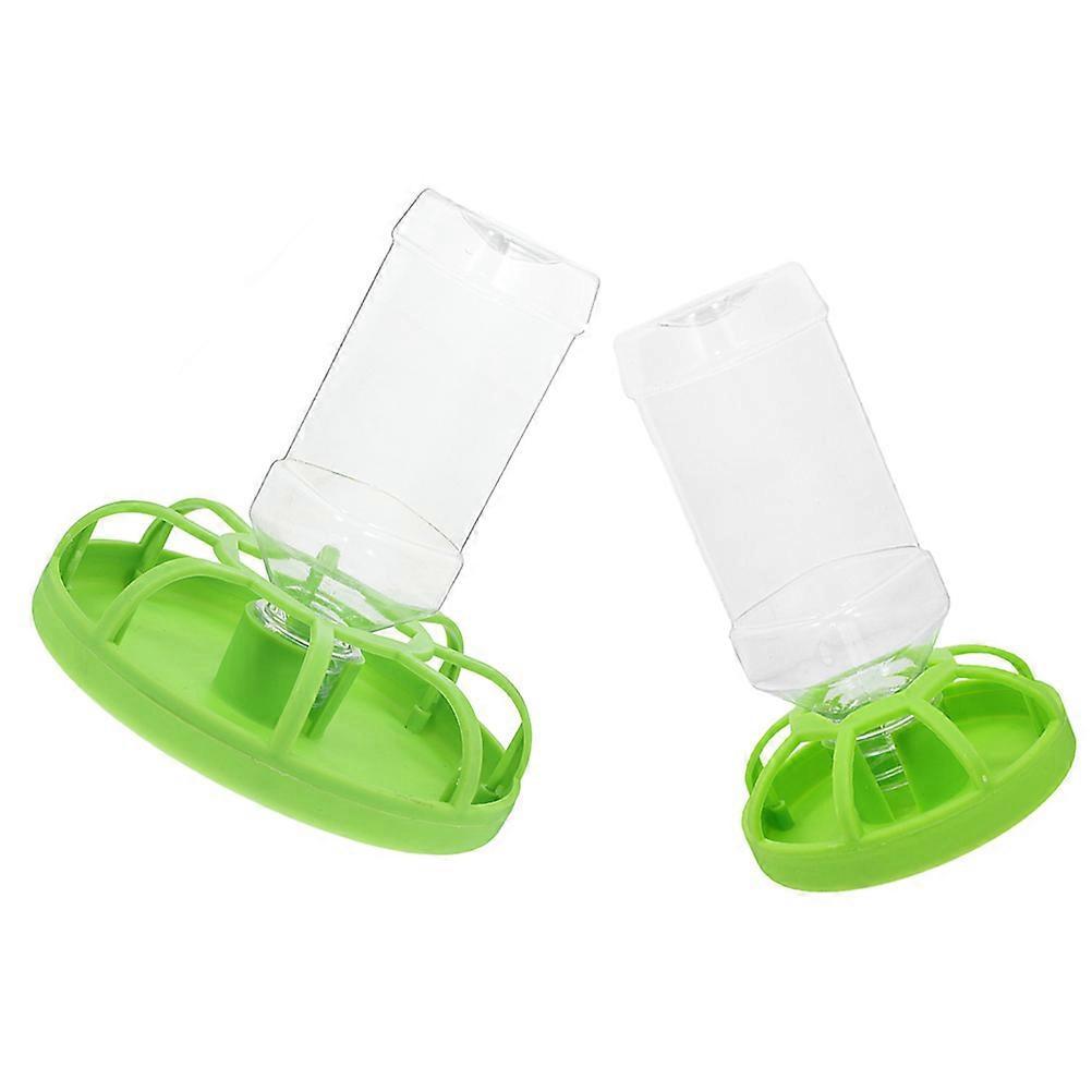 2 Sets Durable Quail Feeder and Waterer Kit for Small Poultry, Large Capacity Dispenser with Easy Preventing Design for Chickens and Quail