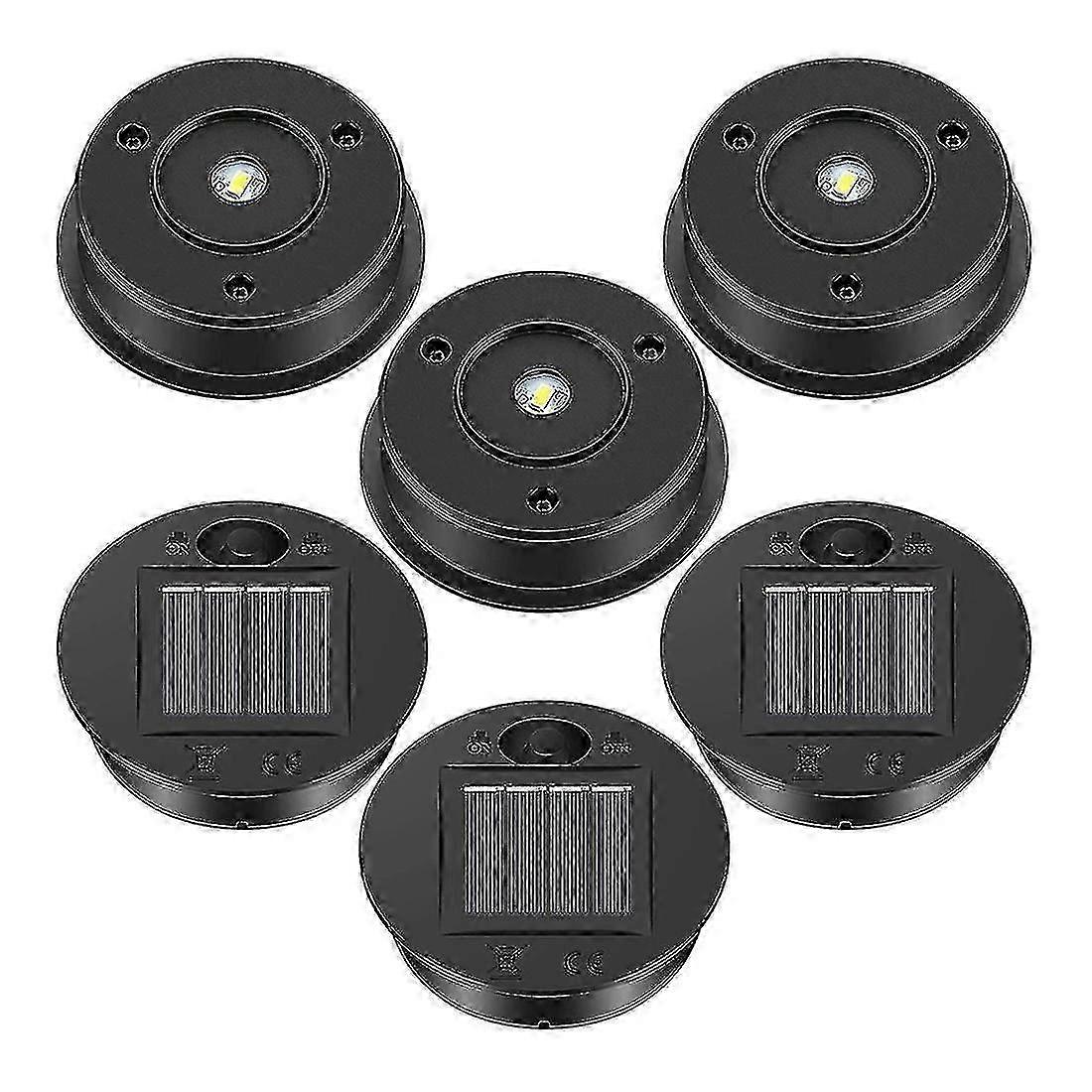 6 Pcs Replacement Solar Lantern Tops with LED Solar Panel Lights for Outdoor Use