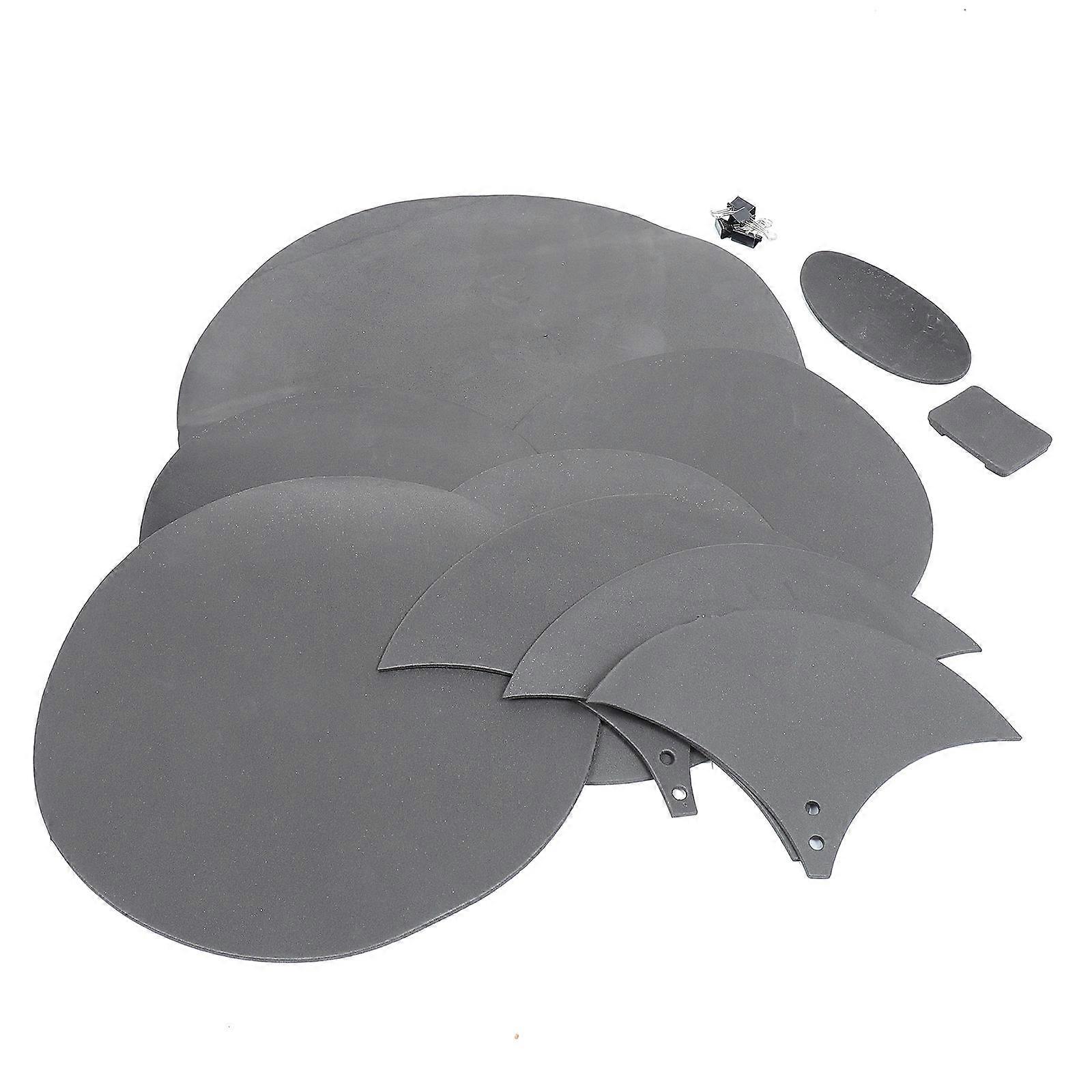 14pcs Self Adhesive Drum Dampening Pads for Practice – Easy to Remove, Fits Drums & Cymbals, Professional Sound Control, Black