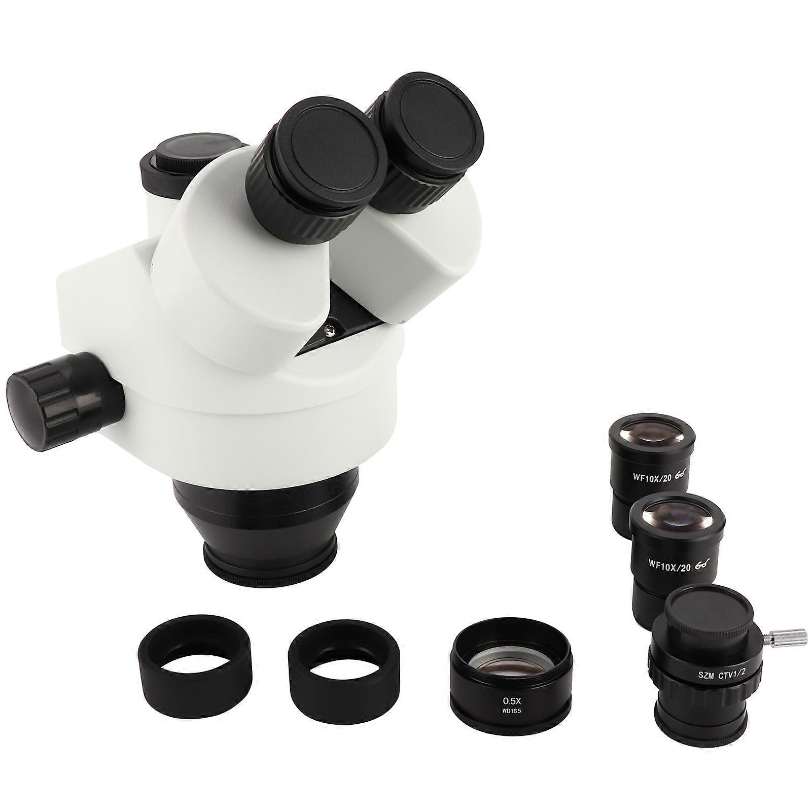 7X-45X Trinocular Microscope Lens Eyepiece Set Stereo Microscope Accessory WhiteWith 0.5X Objective Lens