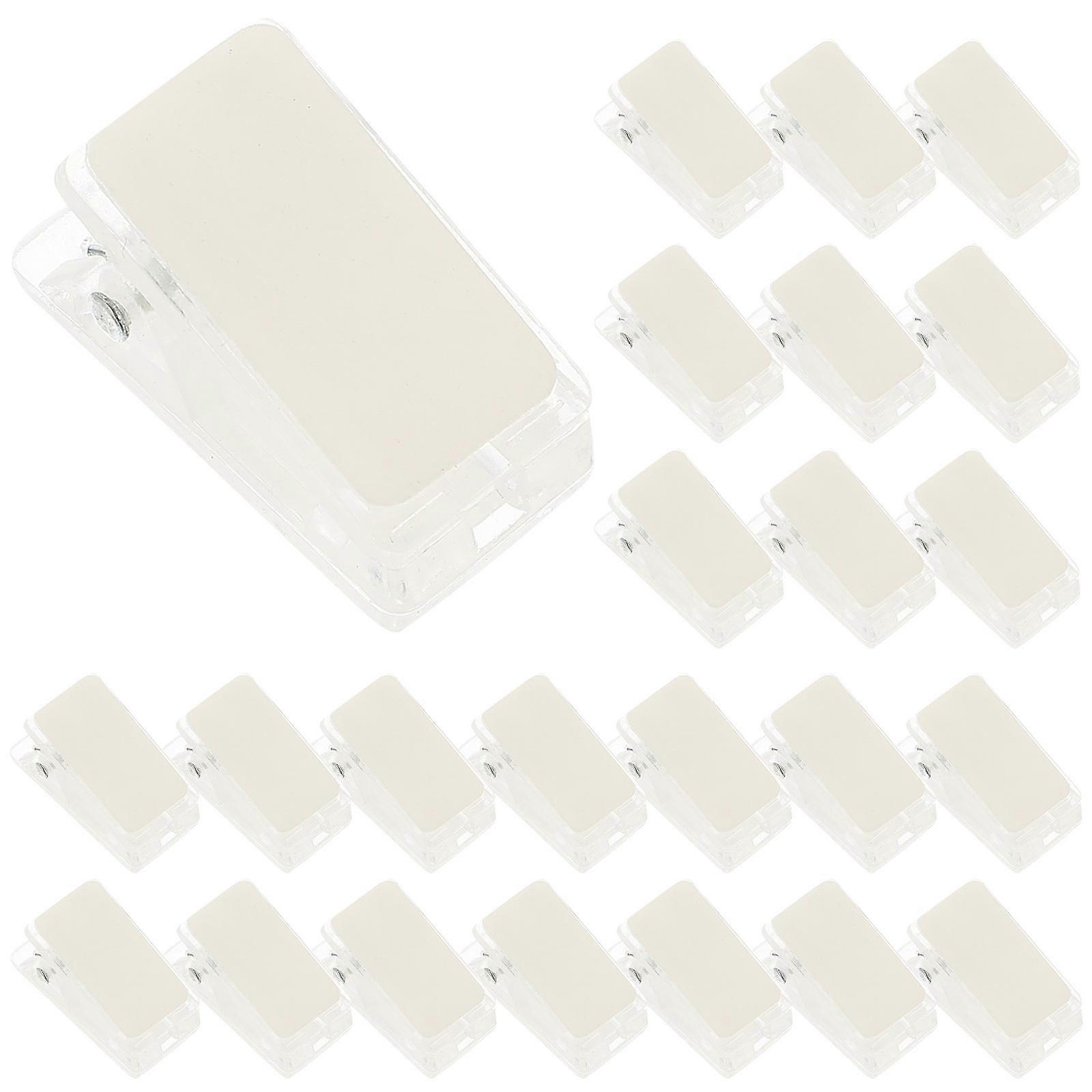 مشابك حائط ذاتية اللصق واضحة للزينة مصنوعة من البلاستيك والحديد اللون الأبيض الحجم الصغير 30 قطعة