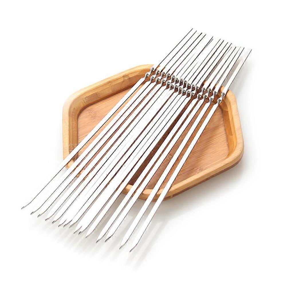 20PCS 304 Stainless Steel Barbecue Skewers Barbecue Fork Barbecue Skewer Kabob Skewer(Silver)