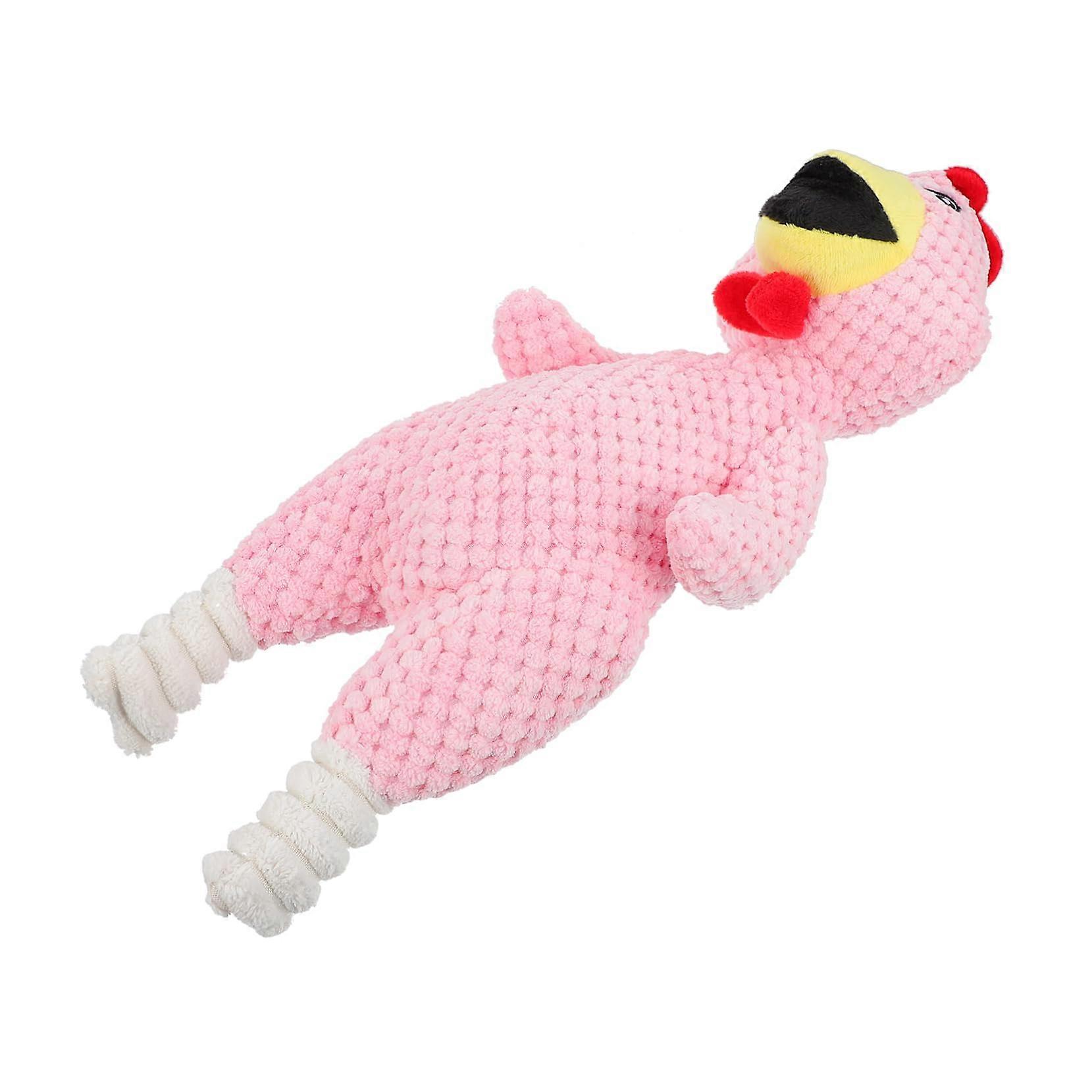 Plush Chicken Dog Toy with Squeaker Robust Interactive Chew Toy for Large Dogs Ideal for Play and Activity Dog Toy Pink