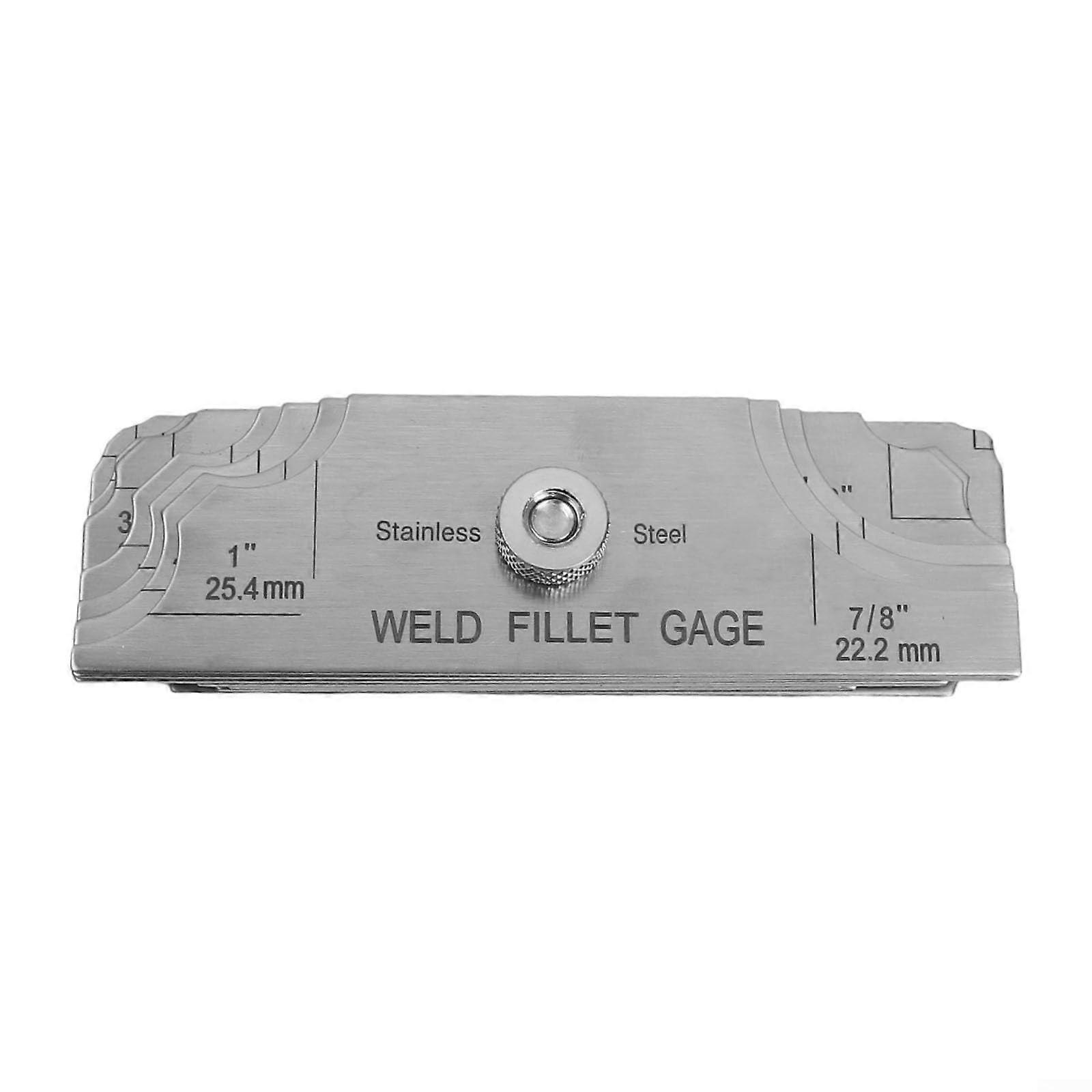 Precise throat weld measurements made easy with this compact stainless steel tool