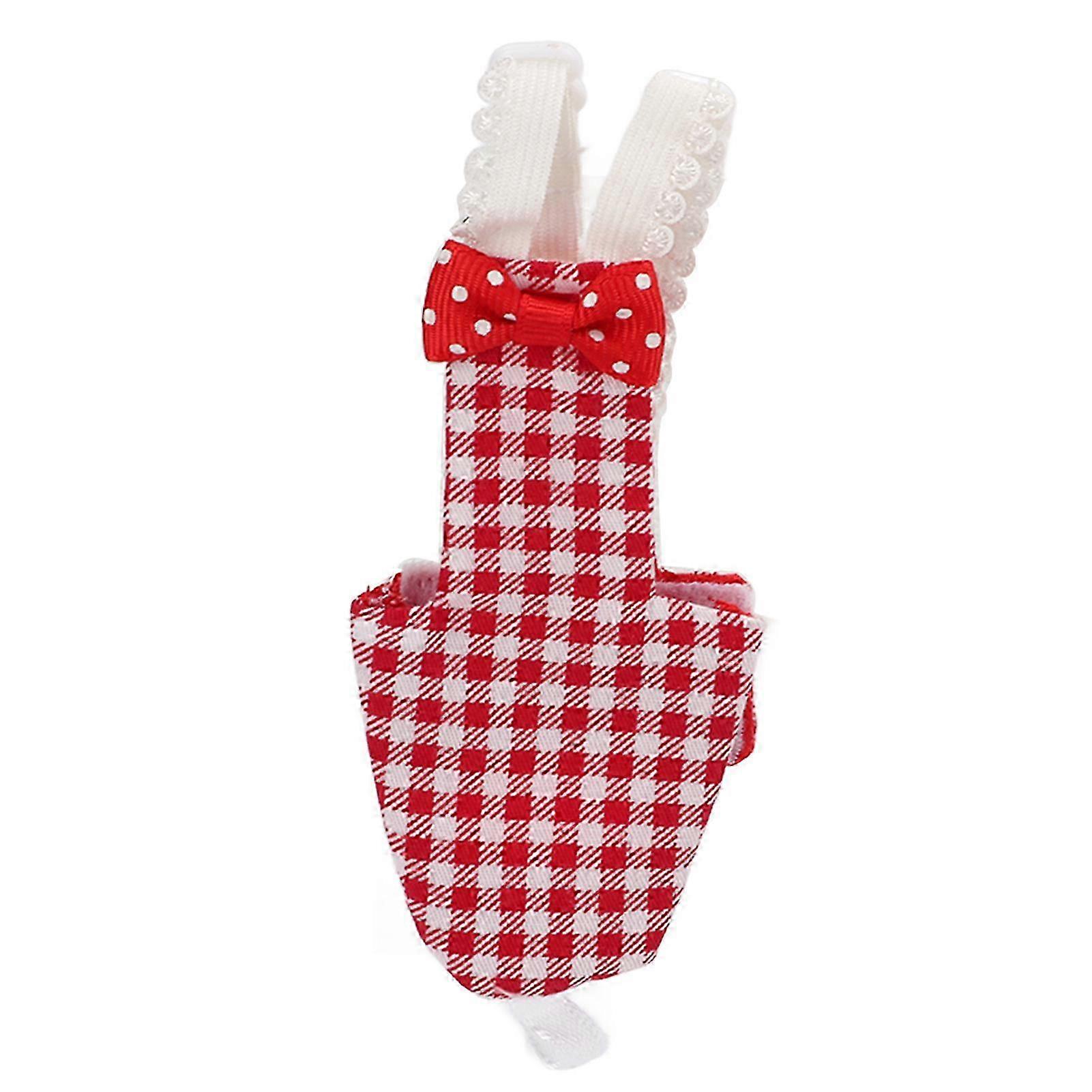 Adjustable Bird Diaper with Red Grid Pattern for Macaw, Budgies, and Parakeets