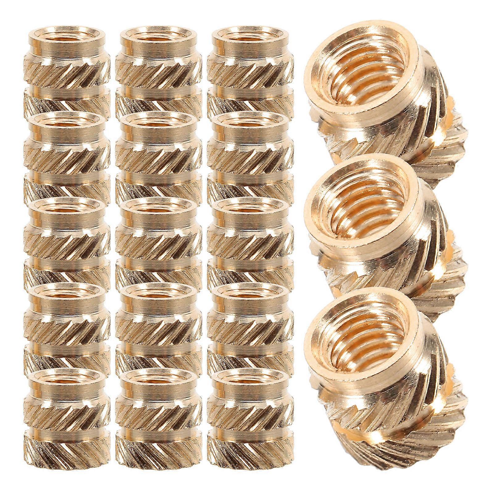 Brass Heat Set Insert Threaded Insert Nut Heat Embedded 3D Printer Applications 0.24X0.24X0.24IN 50Pcs
