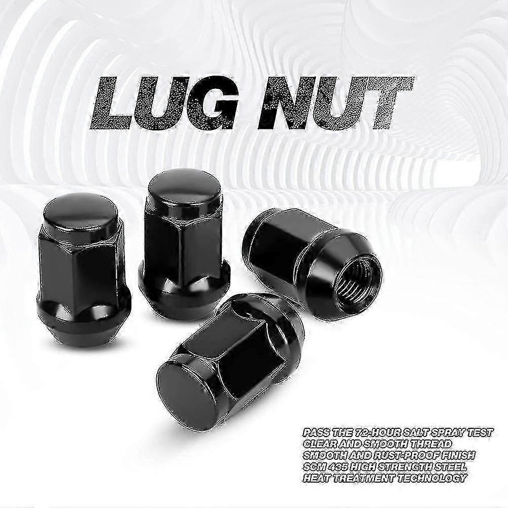 12MMX1.5 BLACK CLOSED END SPLINE ET6 LUG NUT SET OF 24 W/ KEY - PT# 87 – Top Notch Automotive Inc