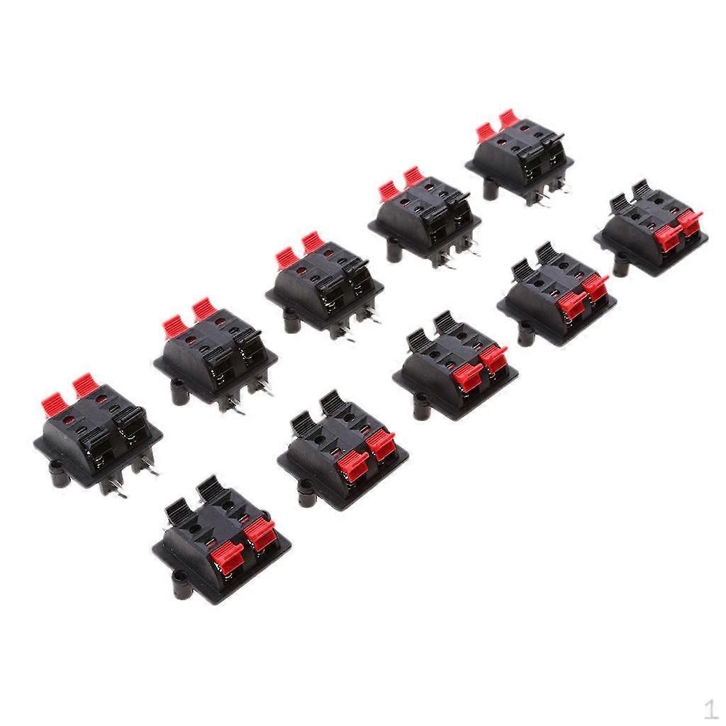 four Row Speaker Terminal Clip Connector 4 Positions Audio Cable Push Type 10 pieces