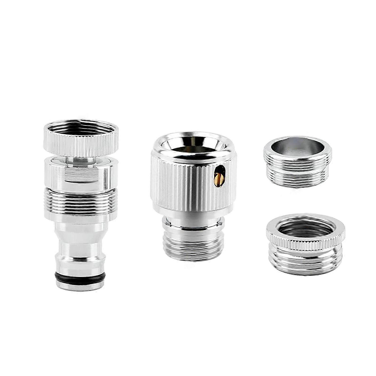 4Pcs Sink Faucet Quick Connector Faucet to Garden Hose Adapter Dishwasher Washer Snap Coupling Adapter for Shower Hose Multicolor