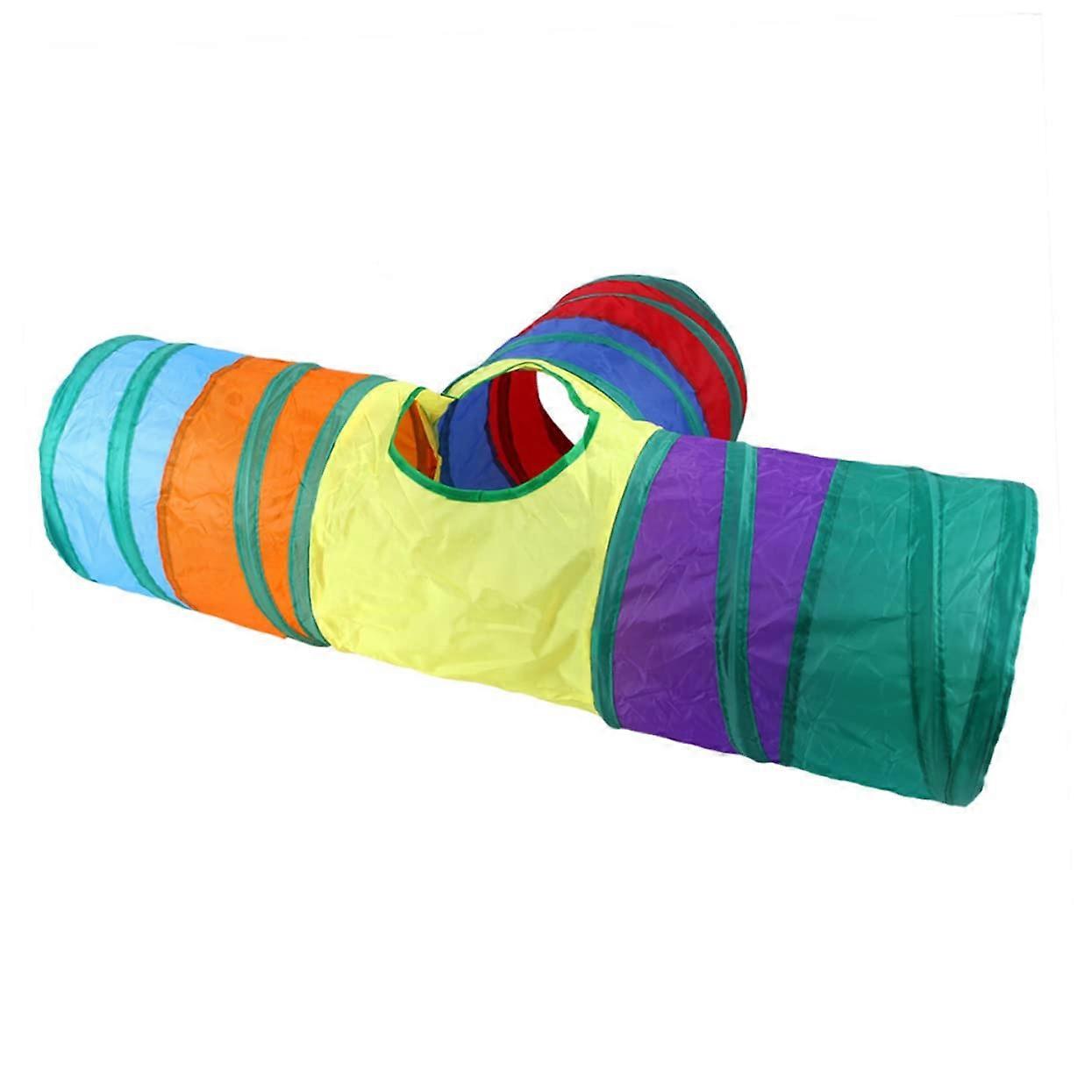 1 Piece Cat Rattle Paper Tunnel Stimulating Indoor Large Tent Crinkle for Pet Cat Tunnel Funny Cat Play Tunnel Colorful Polyester Cotton