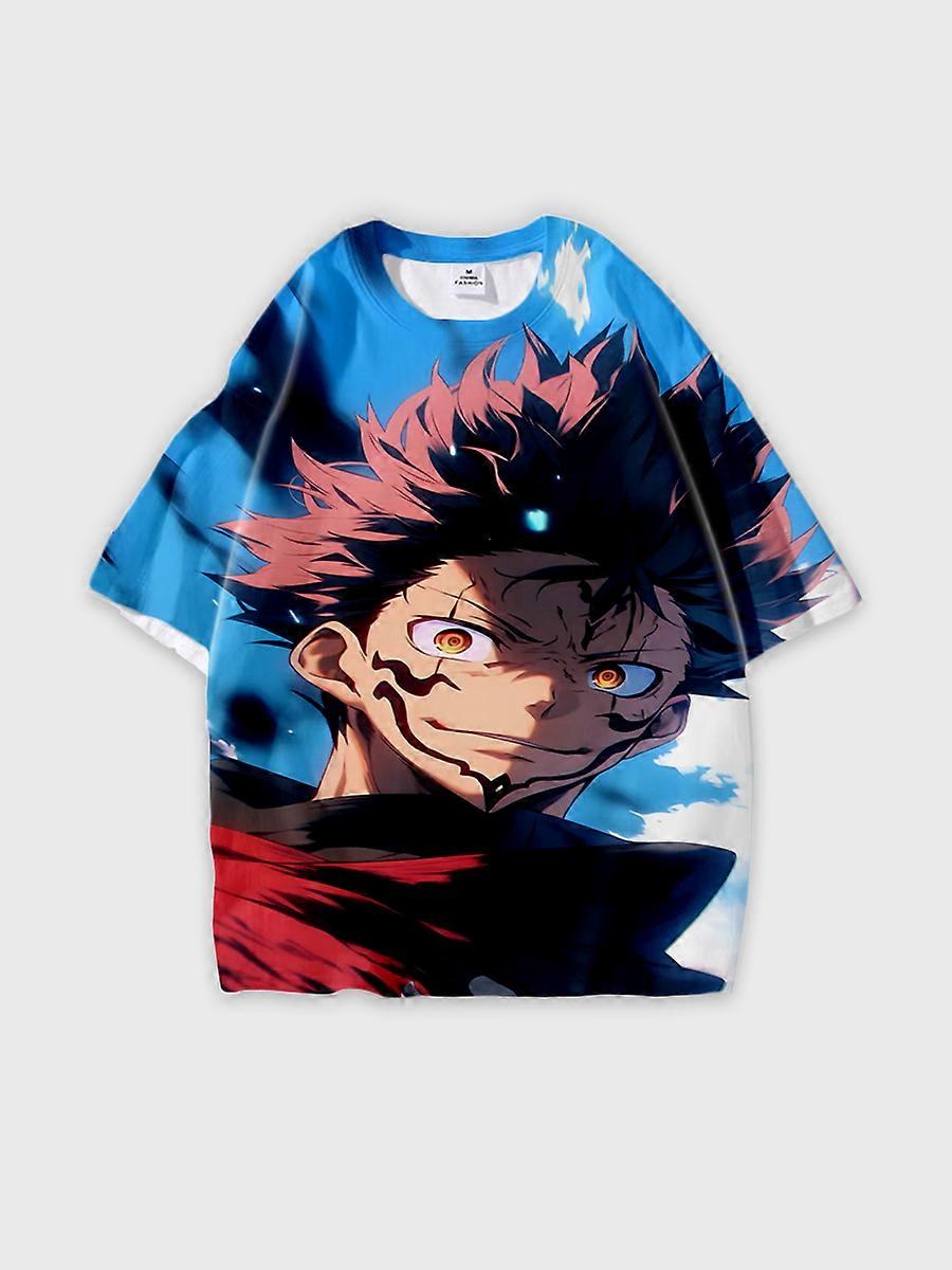 T-shirt round neck Character Pattern loose short sleeve P605