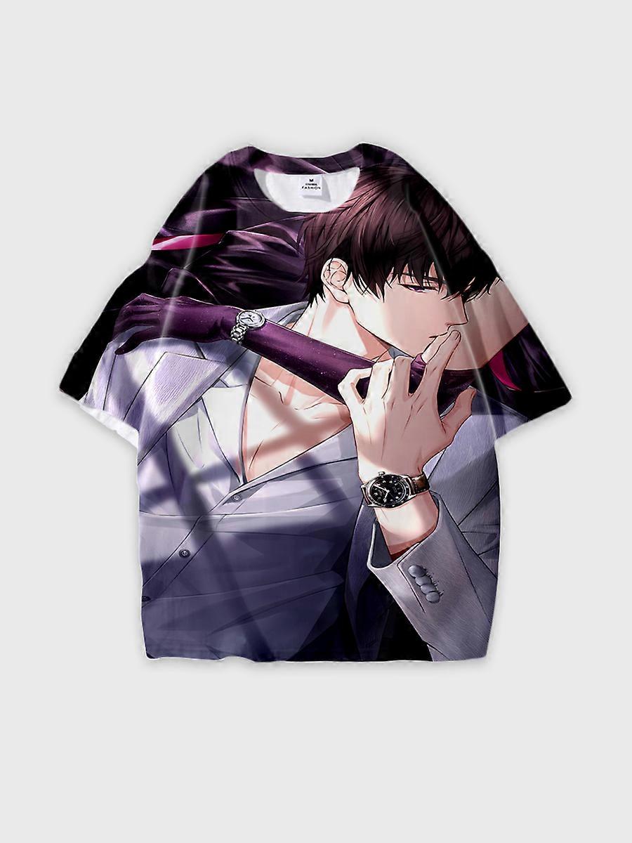 T-shirt round neck Role Pattern loose short sleeve E742