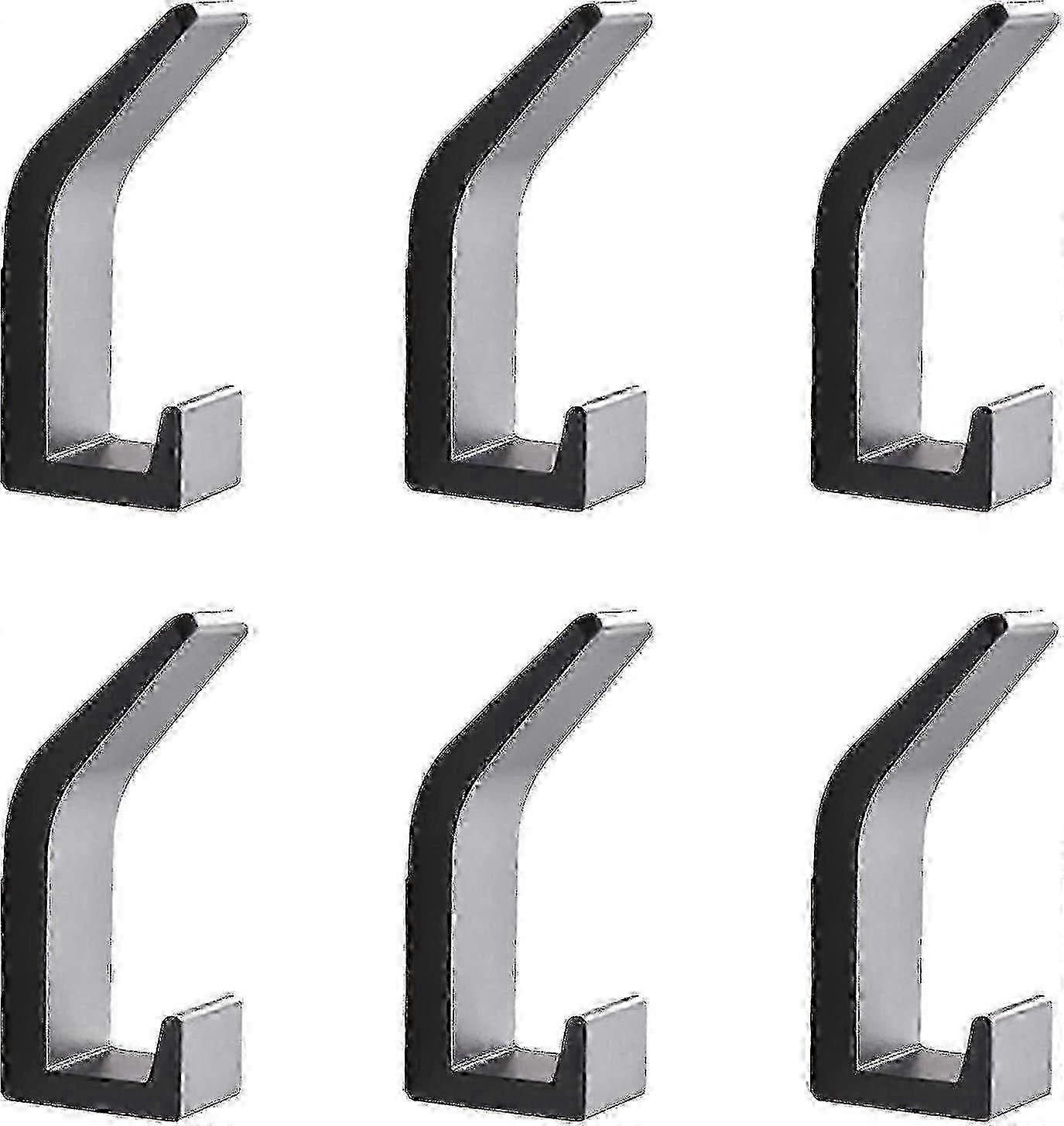 6 Heavy Duty Rustproof Wall Hooks for Coats, Towels, Hats & Bags - Adhesive Mount Set of 6 for Durable Home Organization