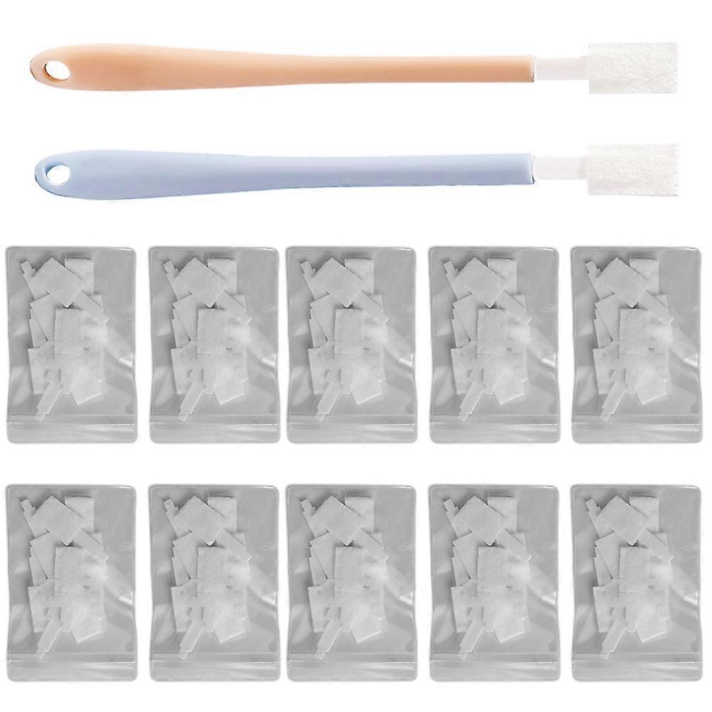 Bathroom Cleaning Tool With Disposable Brush Head Ideal For Toilet Seam Cleaning 8.9×1.1×0.7in 2 Sets