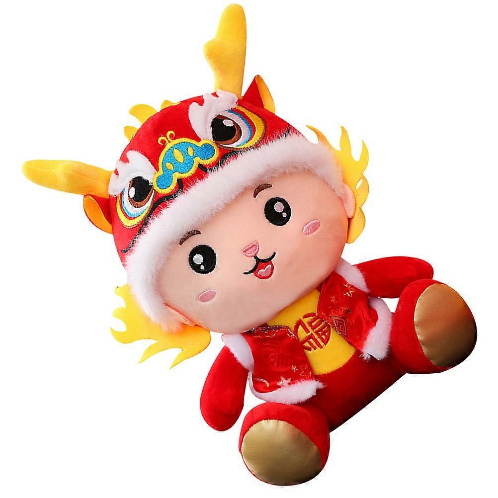 Festive Atmosphere Plush Dragon Doll For Chinese New Year Decoration 11.8In Red Stuffed Animal 1Pack