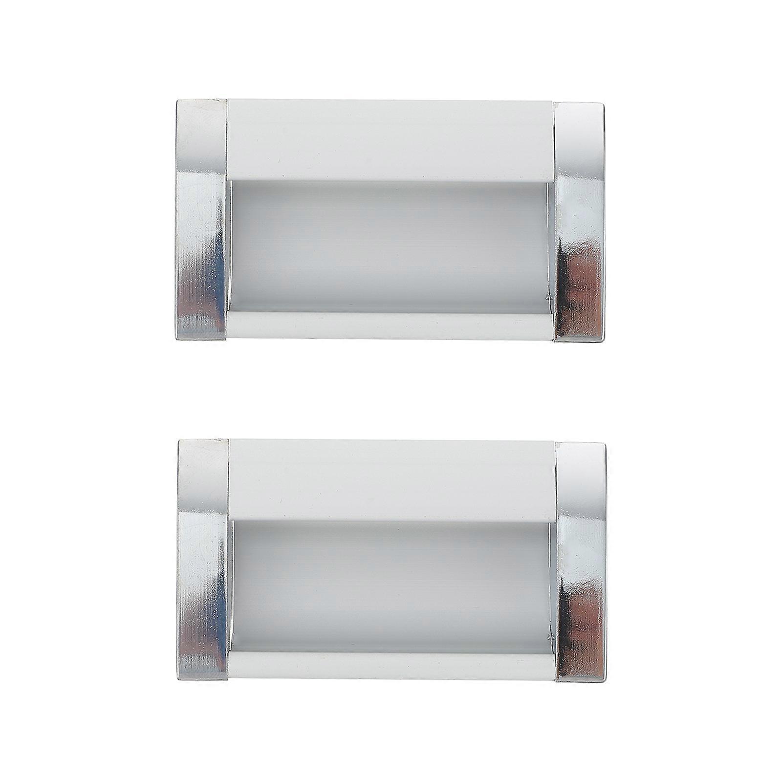 Invisible Cupboard Pulls 2Pcs Sturdy Embedded Handle For Home Improvement With Silver Finish And Durable Design