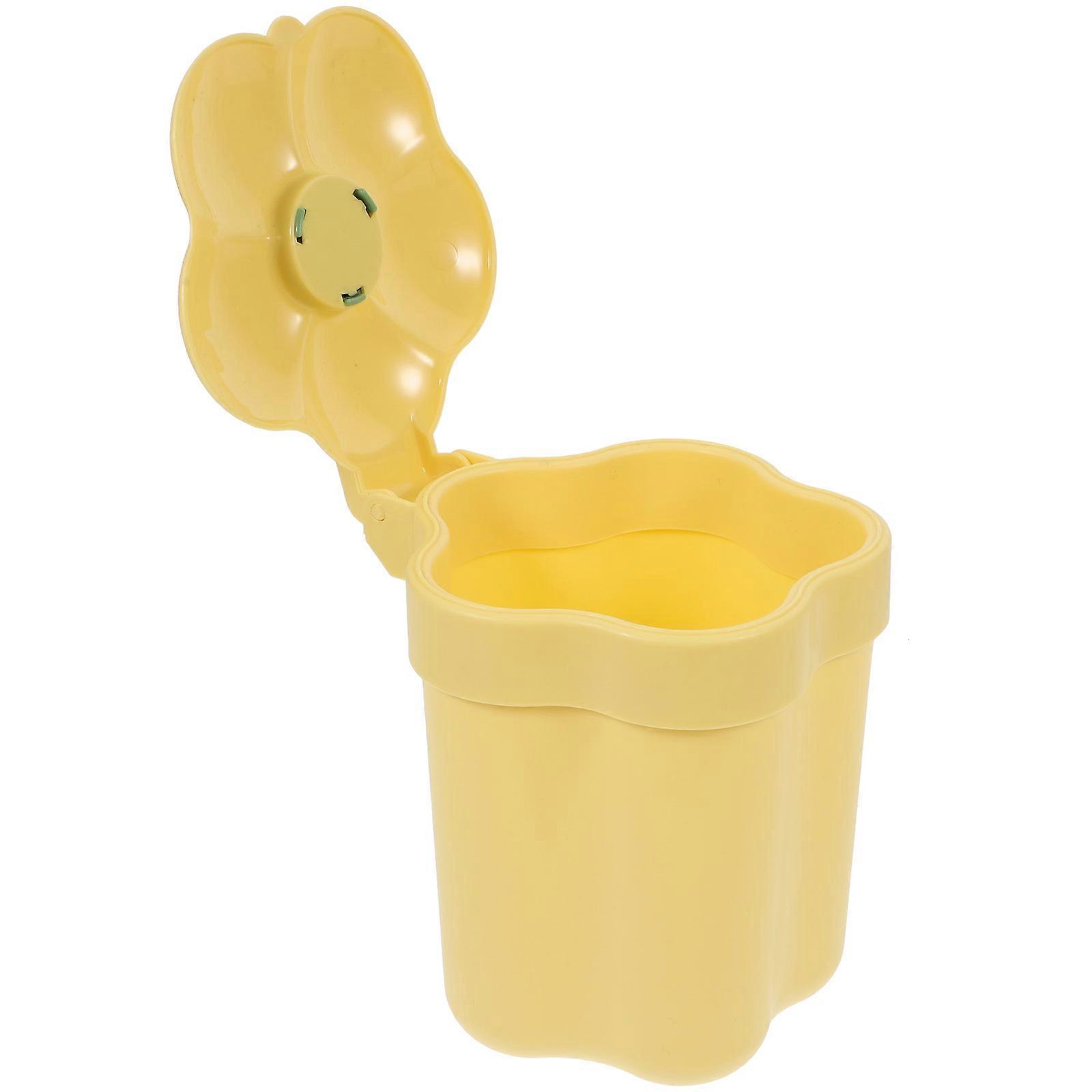 Flower Shaped Wastebasket Decorative Rubbish Bin Creative Trash Bin Bedside Garbage Can 1 Set