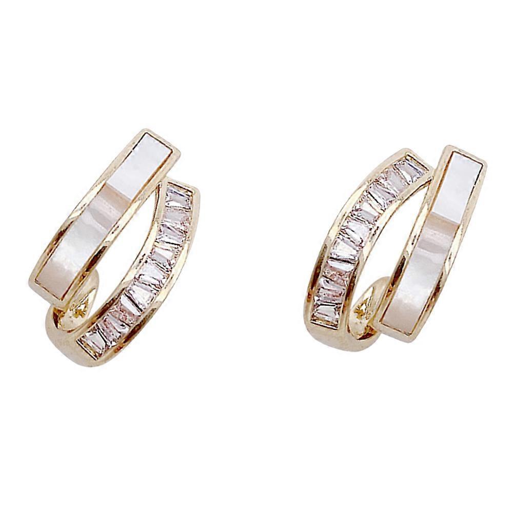 女性用スタイリッシュなイヤリングスタッドイヤリングイヤーアクセサリーマルチ1.5x0.8CM銅気質強化1ペア