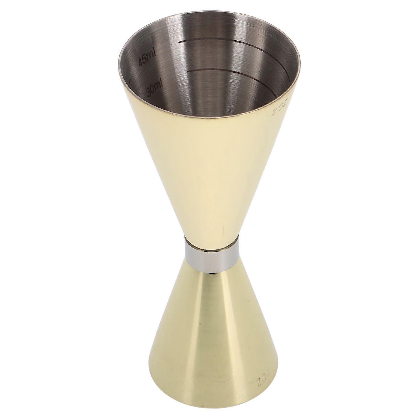 Golden 304 Stainless Steel Jigger Set for Cocktail Mixing with Dual Capacity and Elegant Design 30ml/60ml