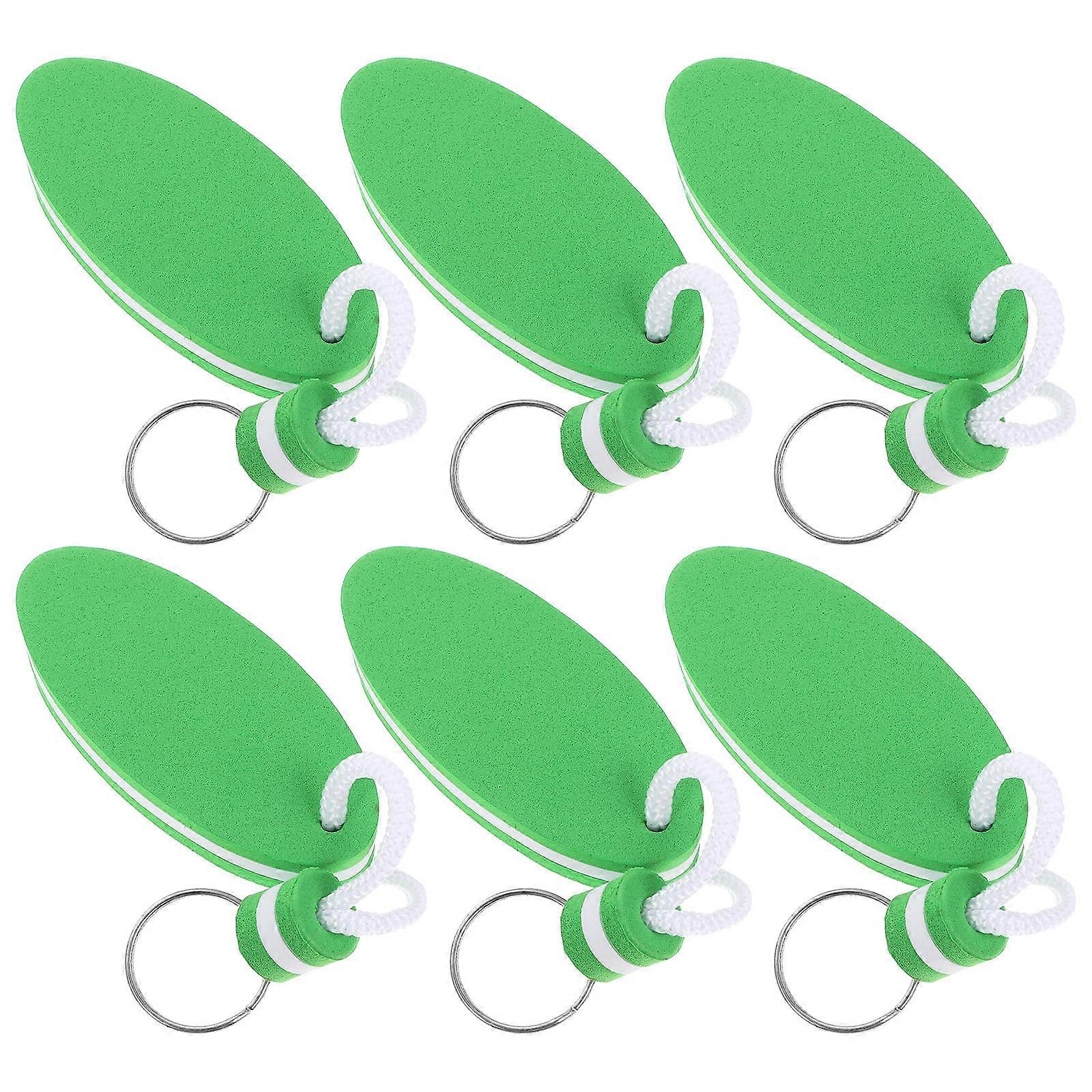 6pcs Floating Keychains for Water Sports Key Rings, Surfboard Pendant, Key Float for Boating, Fishing, Swimming, Canoeing, Sailing, Rafting