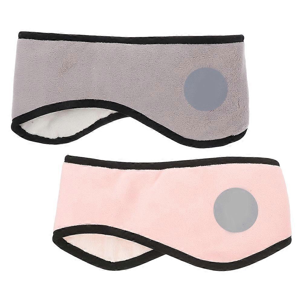 Noise Reduction Sleeping Earmuff Adjustable Headband Winter Use Plush Design Grey 2Pcs