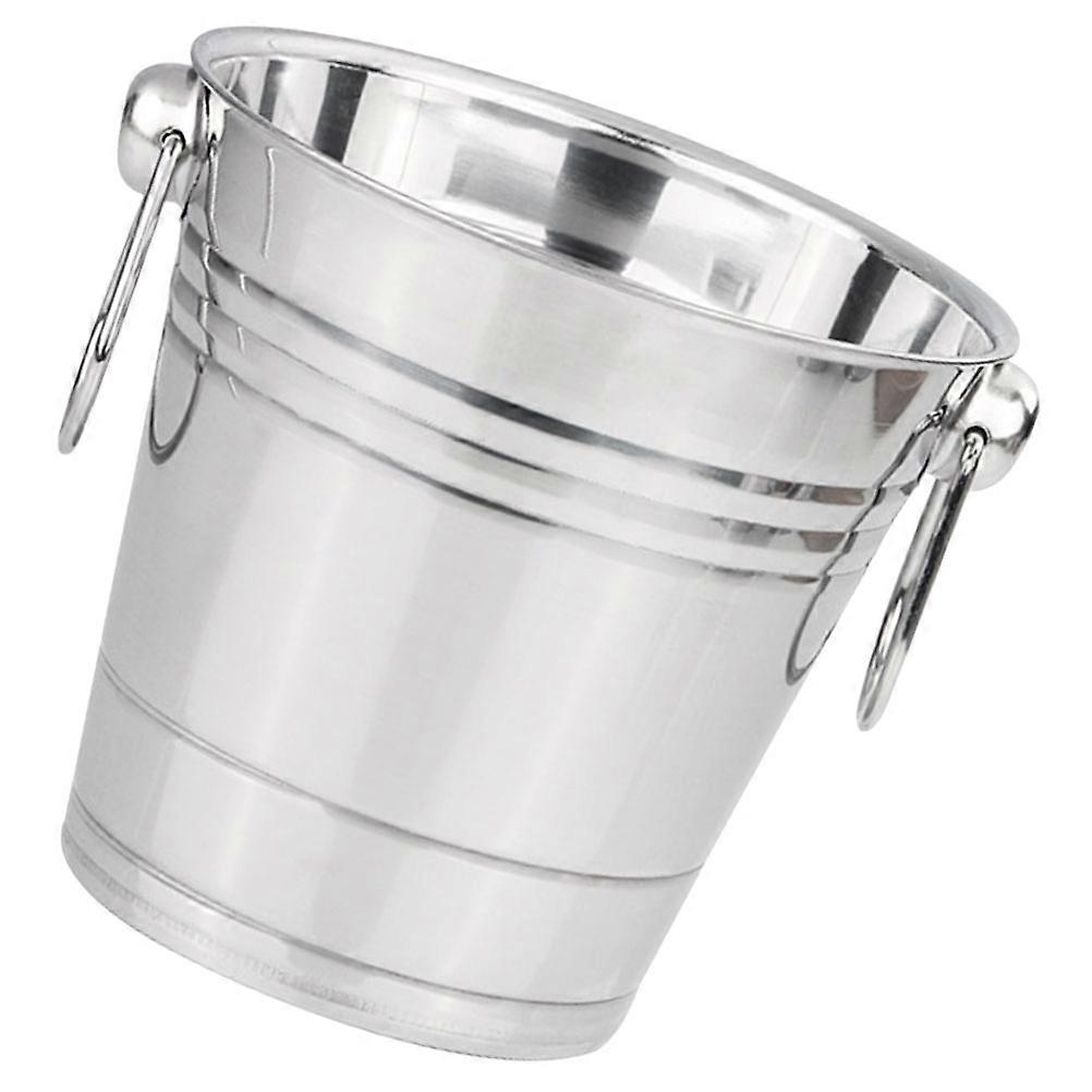 Stainless Steel Ice Cube Bucket with Sturdy Handle, Thickened Design, Large Opening for Bar, Hotel, Beach Party, Ice Storage and Beverage Cooling