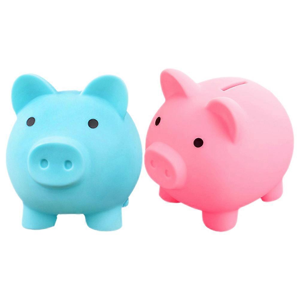 Cute Plastic Piggy Bank for Money Storage Assorted Color Safe and Durable 2 Pieces