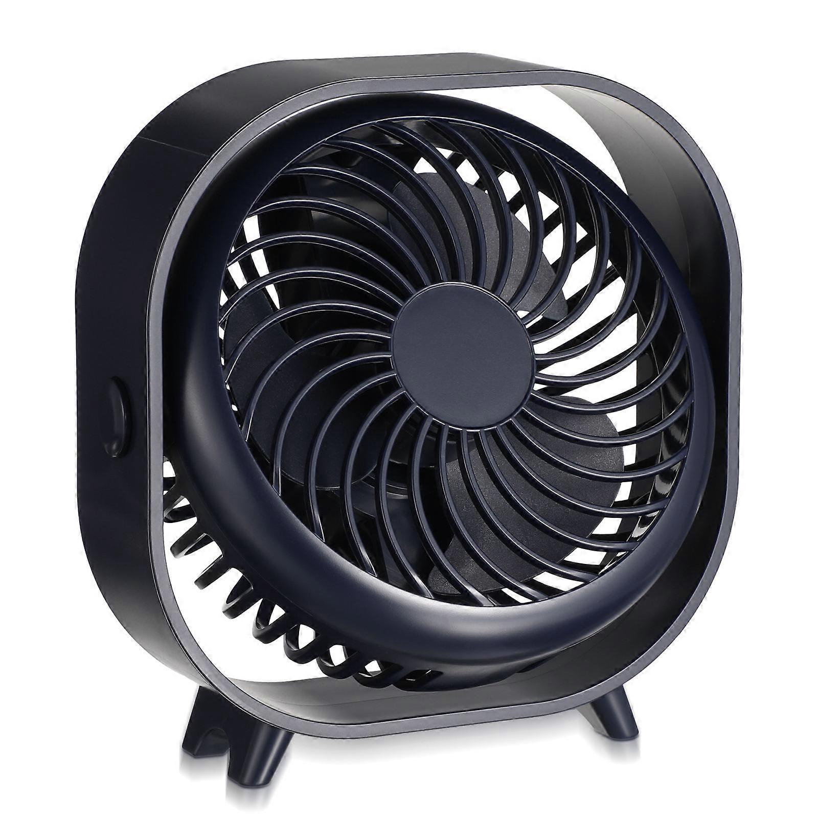 Rechargeable Mini Portable Fan for Home Quiet Operation Stable Stand USB Powered Blue 2000mAh