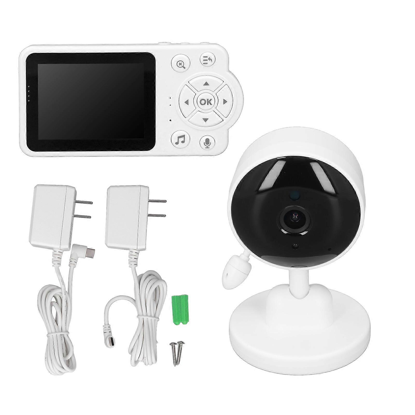 Wireless Baby Monitor 2.8 Inch Baby Security Camera with VOX Mode Night Vision 2 Way Talk Temperature Sensor AC100‑240V US Plug