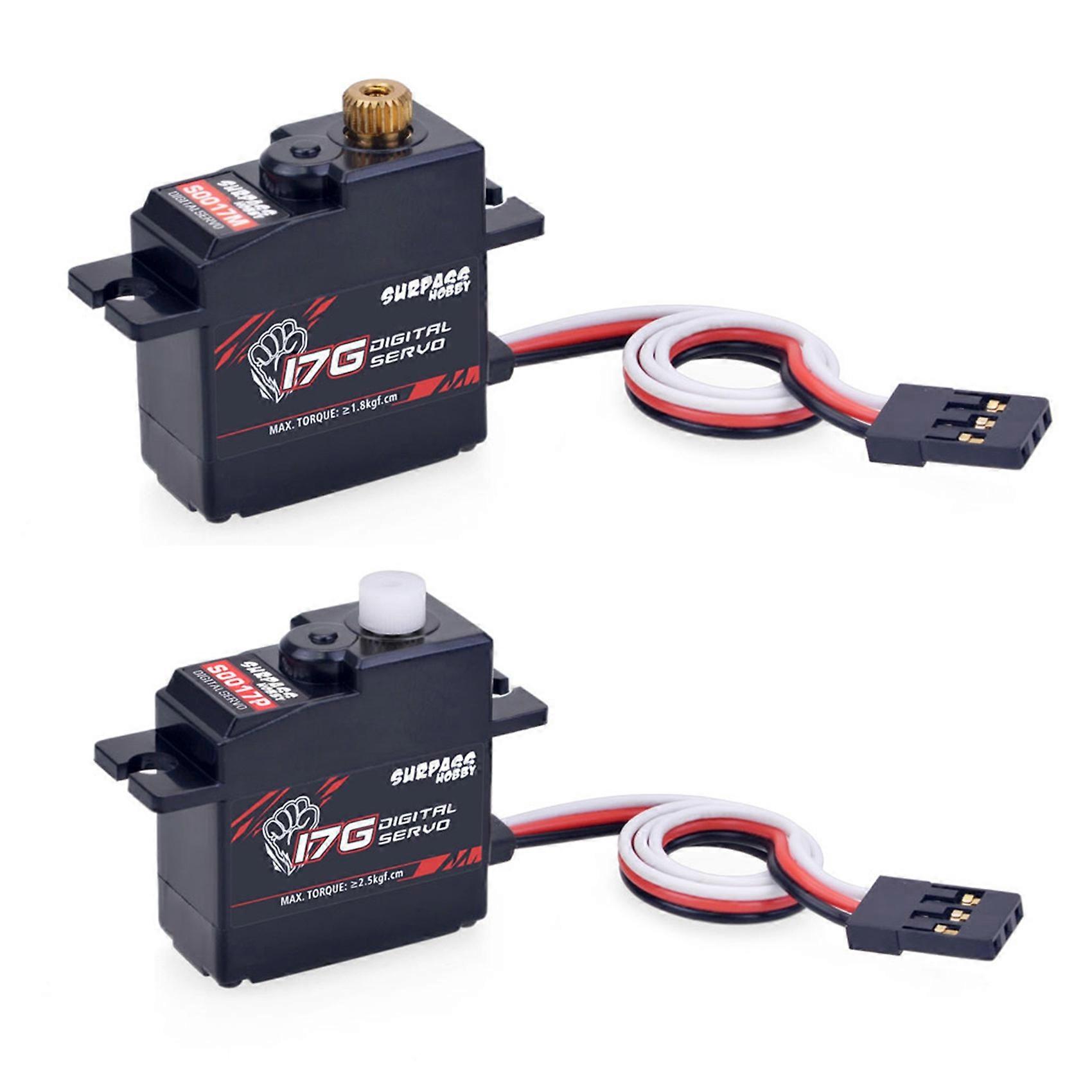 2Pcs 17G Plastic Gear 1.8KG Digital Servo S0017P & S0017M