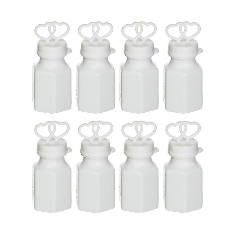 White Plastic Bubble Wands with Double Heart Design for Wedding Use 24pcs Empty Bottles