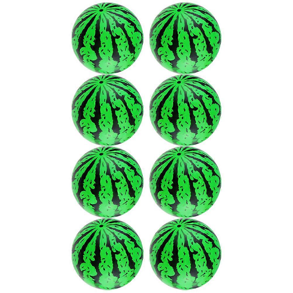 Inflatable Watermelon Shape Ball for Kids Playing Made of PVC Green Color Lightweight and 8pcs