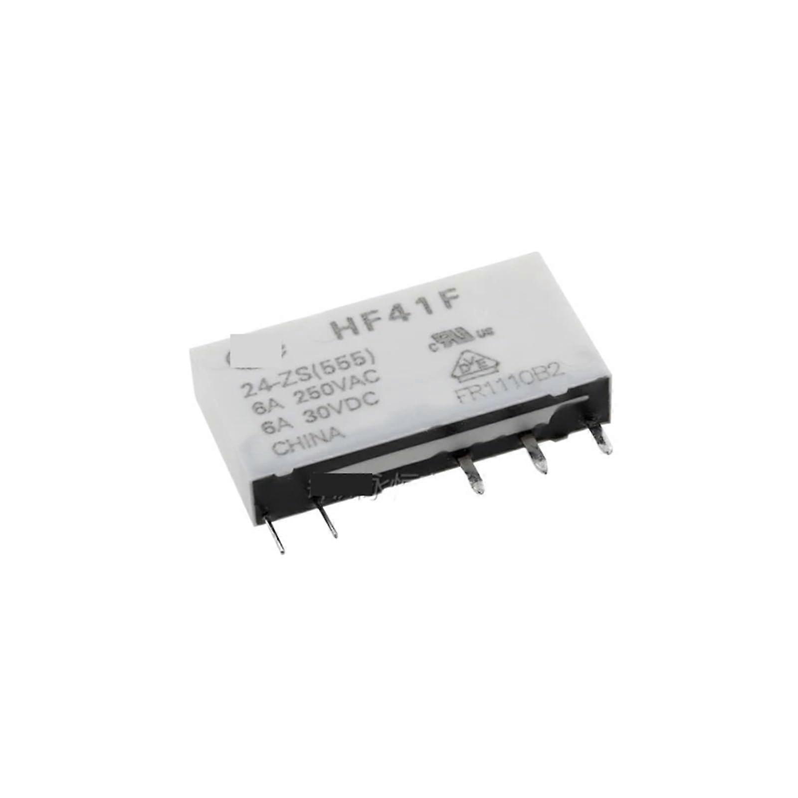 HF41F-5 12 24-ZS 6A Slim Relay with Screw Socket, LED, Protection Circuit, 5V 12V 24V, 5 Pcs Wafer Relay