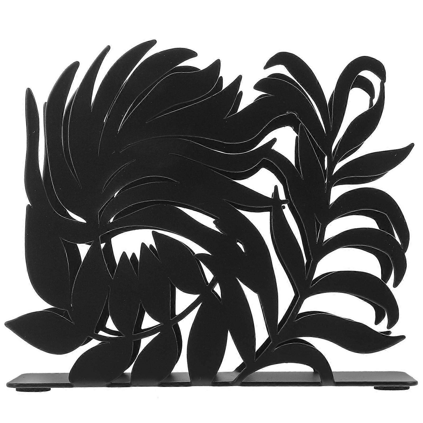 Scandinavian Style Iron Napkin Holder Leaf Pattern Tissue Dispenser Suitable For Restaurant Use With 1Set