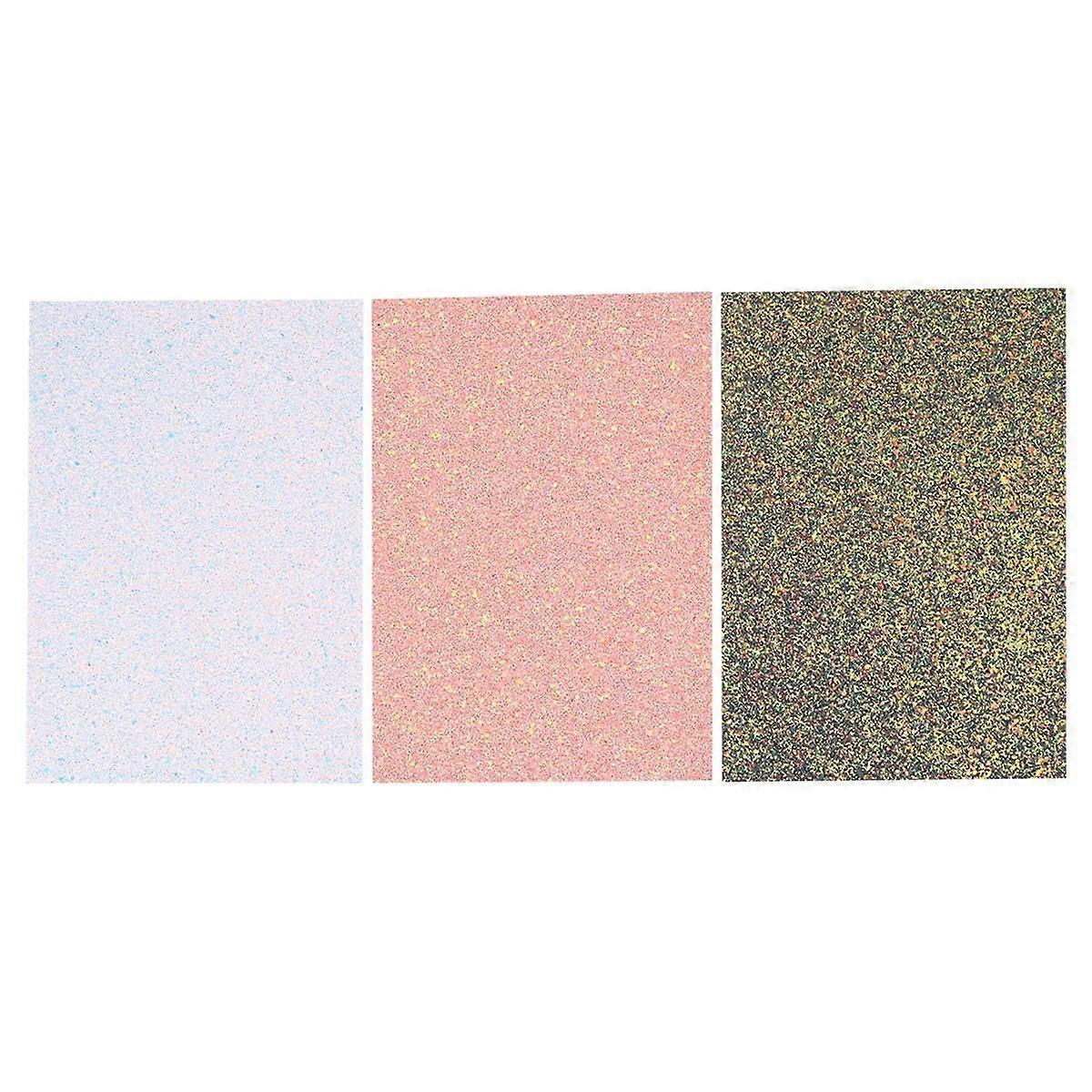 Shiny Superfine Glitter Fabric Sheet for Craft Decoration with Assorted Colors 87 x 11 8" 3pcs