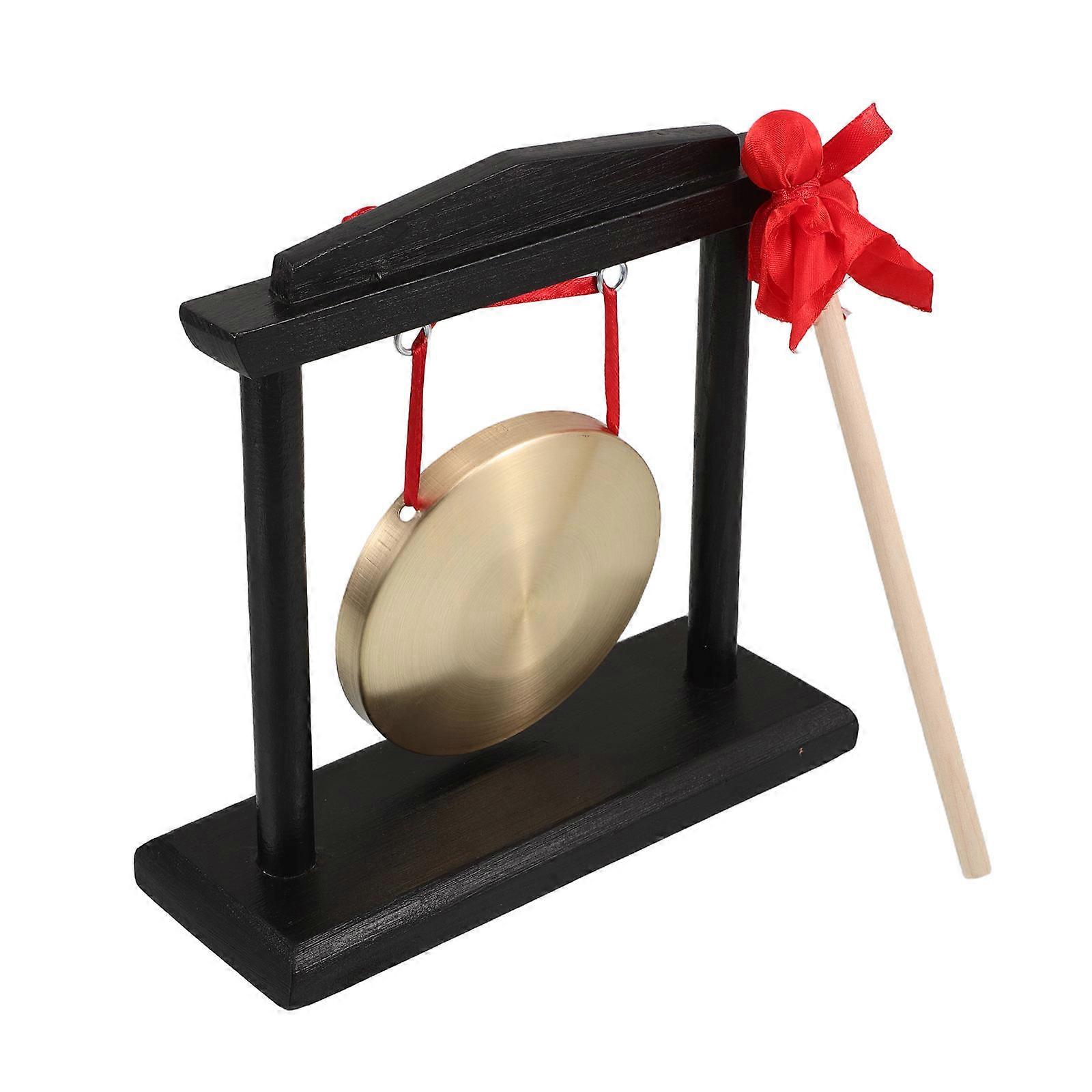 Durable Decorative Copper Gong with Beater and Wooden Stand – Traditional Chinese Percussion Instrument for Classroom Events, Celebrations, and