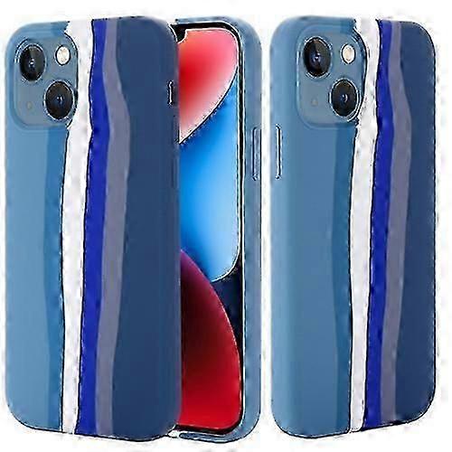 For iPhone 15 Rainbow Liquid Silicone Mobile Phone Case