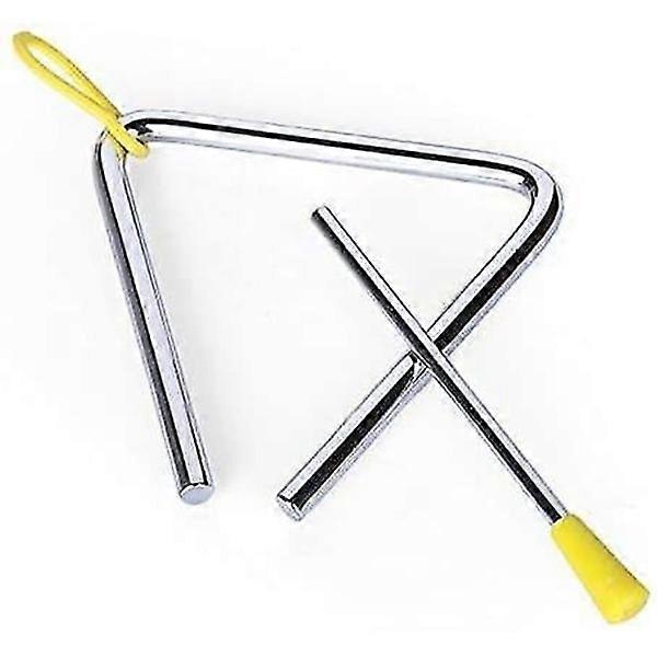 6 Inch Steel Music Triangle Percussion Instrument with Pickguard Handheld Musical Triangle, educational toy.
