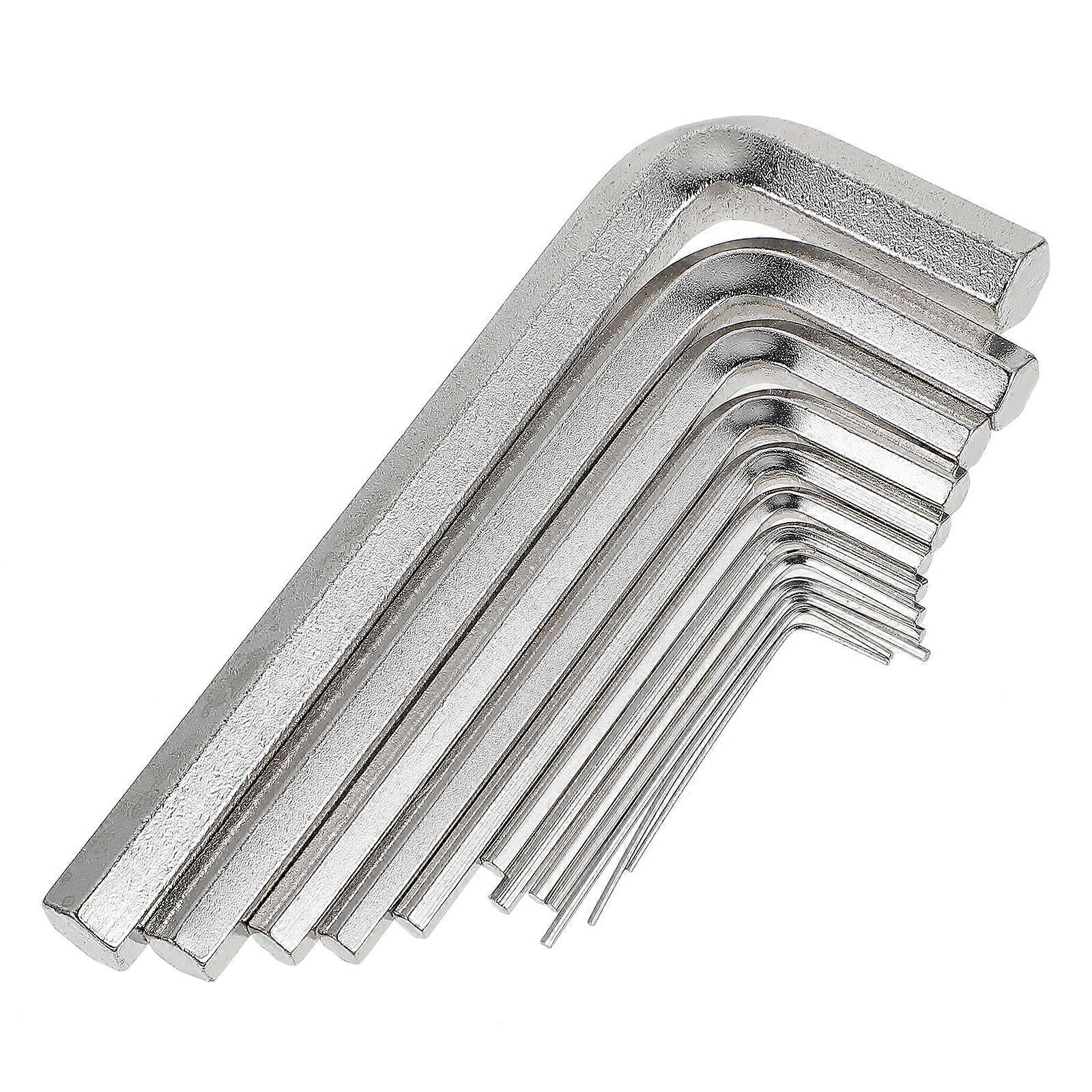 Allen Wrench Set Made of Durable Carbon Steel for Home Use 12pcs LType Hex Keys Silver
